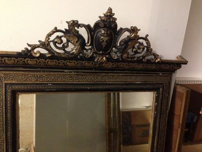 Miroir de forme rectangulaire en bois et...