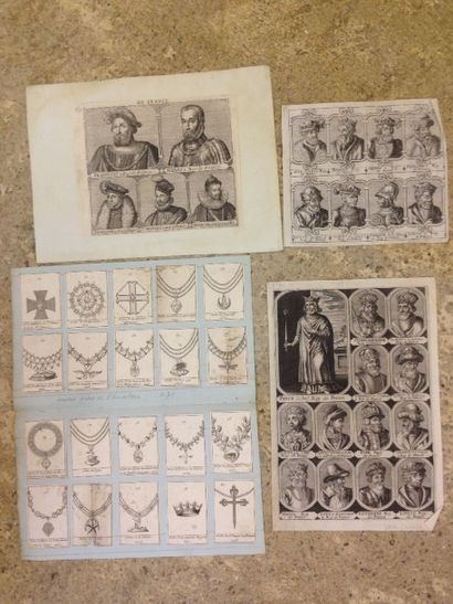 Lot de gravures sur les rois de France et...