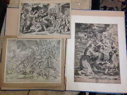 Lot de gravures et lithographies environ...