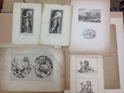 Lot de gravures et lithographies environ...
