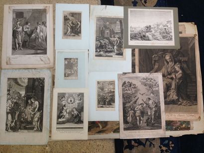 Lot de gravures environ vingt gravures sur...
