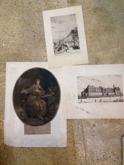 Lot de gravures environ cinquante pièces...