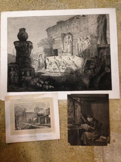 Lot de gravures environ cinquante pièces...
