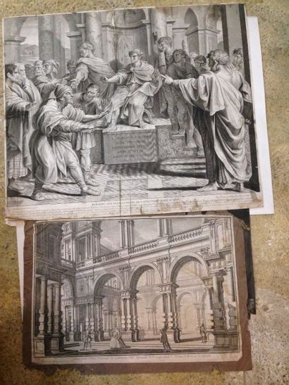 Lot de gravures environ cinquante pièces...