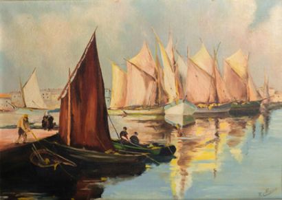 CLERICE R.

Bateaux amarrés 

Huile sur toile...