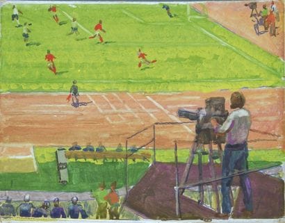 Partie de football filmé par un cameraman....