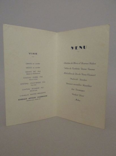 Carte-menu de l'Hôtel George V, nominative...