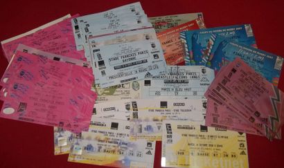 Ensemble de 46 billets d'entrée (tribune...