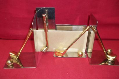 Nécessaire de bureau avec serre-livres, porte...