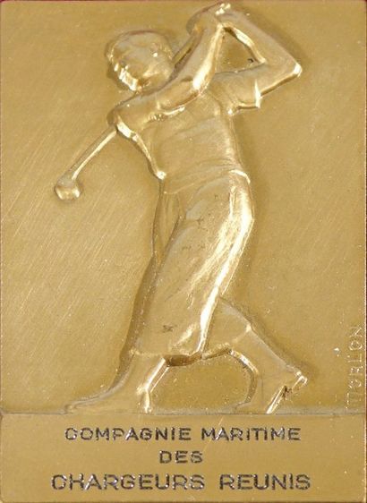 Plaque de bronze de Morlon, dans son écrin,...