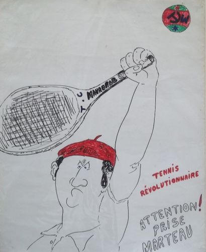 Dessin original, humoristique, au feutre...