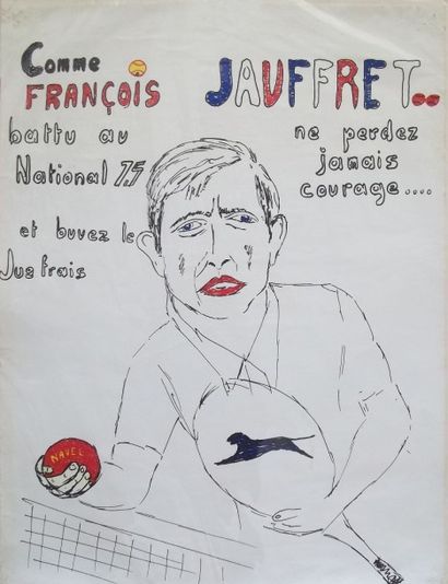 Dessin original, humoristique, au feutre,...