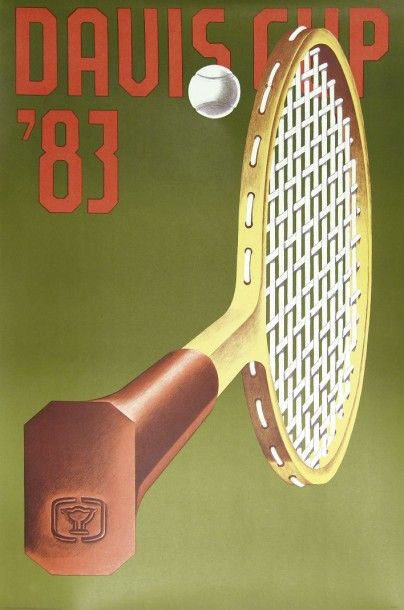 KLAPHECK. Affiche Davis Cup 1983. 93x63c...