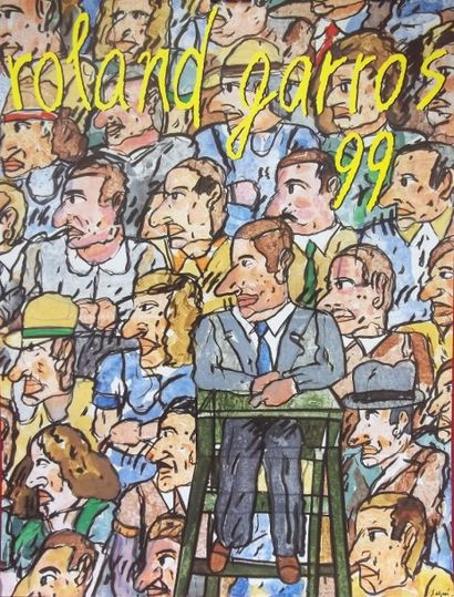 SEGUI. Affiche Roland Garros 1999. 74x57...