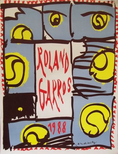 ALECHINSKY. Affiche Roland Garros 1988. ...