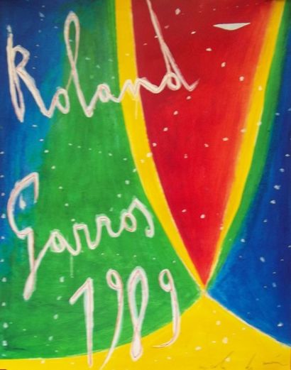 DE MARIA. Affiche Roland Garros 1989. 74...