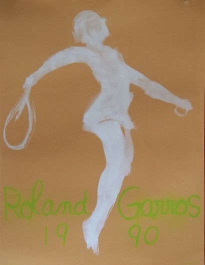 GARACHE. Affiche Roland Garros 1990. 74x...