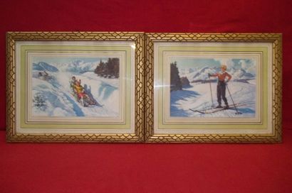 Deux reproductions de gravures couleurs....