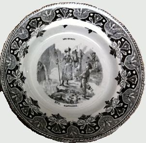 Assiette décorative à décor d'alpinistes....