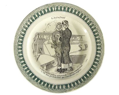 AVIATION
Assiette décorative en faïence de...