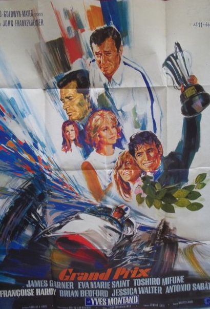 LANDI. Affiche du film « Grand Prix » avec...