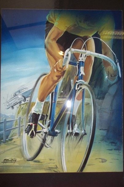 Michel GOURDON (né en 1925). Gouache originale...