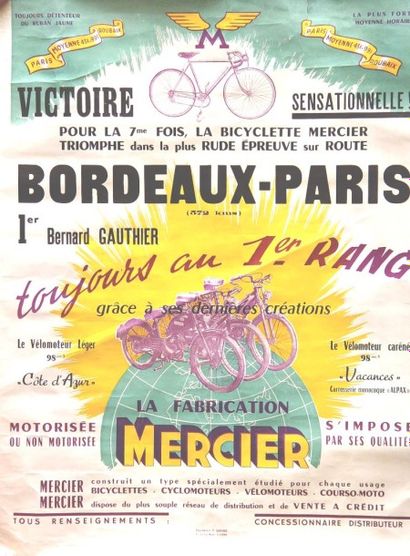Cycles Mercier. Quatre affiches publicitaires...