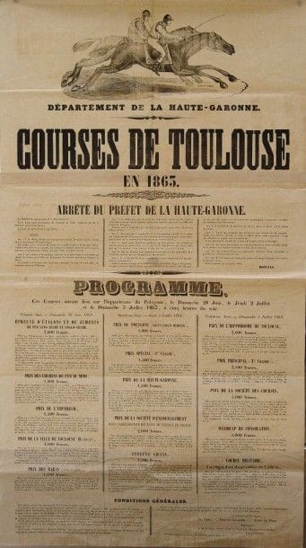 Affiche-programme pour les Courses hippiques...