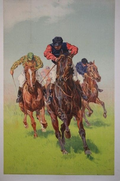 Course hippique. Affiche avant la lettre....