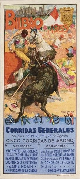 DOMINGO Roberto. Affichette pour les Corridas...