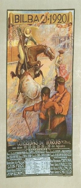 Affichette pour les Corridas de Bilbao du...