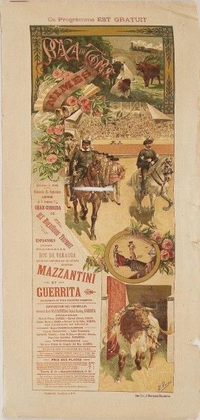 PEREA D. 
Affichette programme lithographiée...