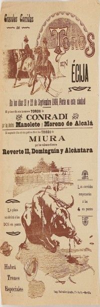Ensemble de 5 affichettes sur divers Corridas...
