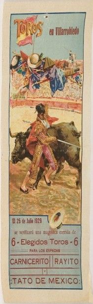 Ensemble de 5 affichettes sur divers Corridas...