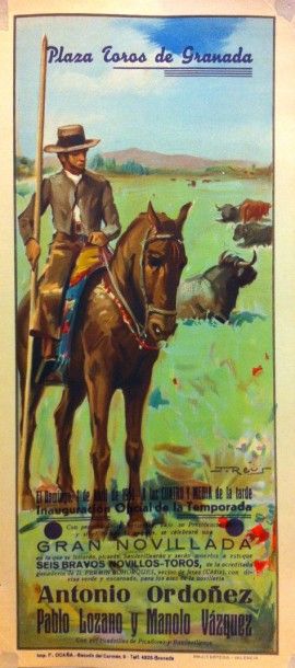 Ensemble de 5 affichettes sur divers Corridas...