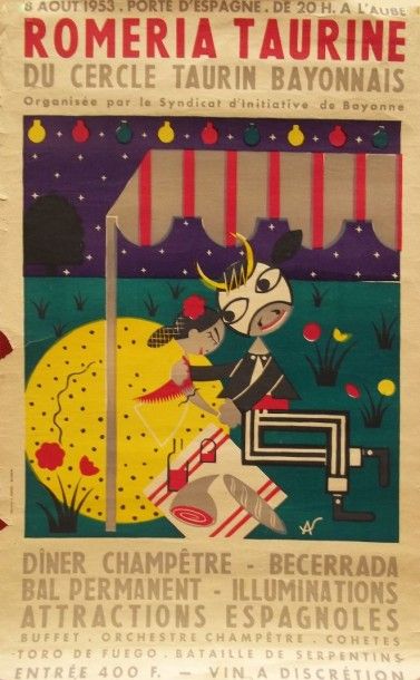 SAEZ (A.)
Affiche pour la Romeria taurine...