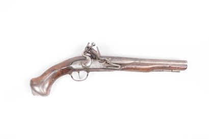 Pistolet à silex chien col de cygne sur

platine...