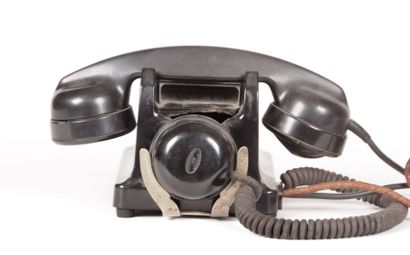 Téléphone PTT 330-1 en bakelite noir et son...
