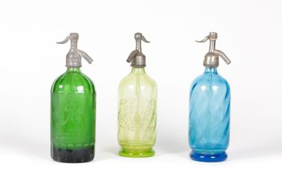 Lot de 3 siphons en verre et leur bouchon...