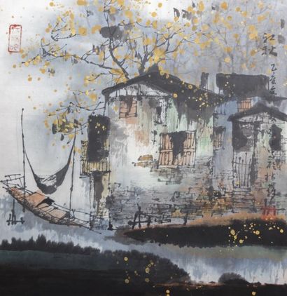 QI Tian (né en 1935 ou 1995)

Maison et jonque

Aquarelle...