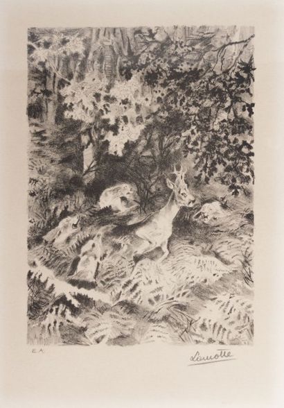 LAMOTTE Gabriel (1920-2005)

Hallali du chevreuil

Lithographie...