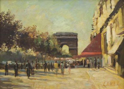LAKER (XXème siècle)

Vue de l'arc de Triomphe

Huile...