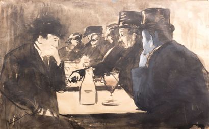 GR. SAVRLO (XXème siècle)

Les buveurs 

Aquarelle...