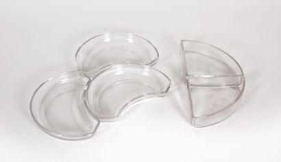 Lot de plats à condiments en verre composé...