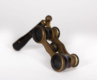 Jumelles de théâtre en écaille et bronze...
