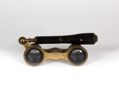 Jumelles de théâtre en écaille et bronze...