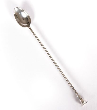 Cuillère à cocktail en métal argenté, le...