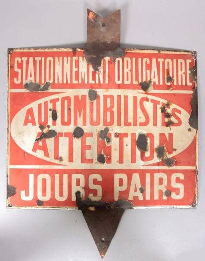 Plaque de signalisation émaillée de forme...