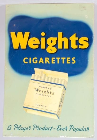 WEIGHTS CIGARETTES

Plaque lithographiée

(usures...