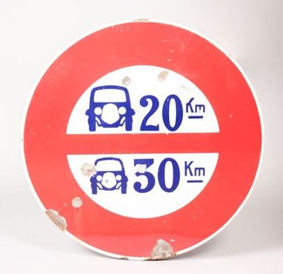 Plaque de signalisation émaillée de forme...